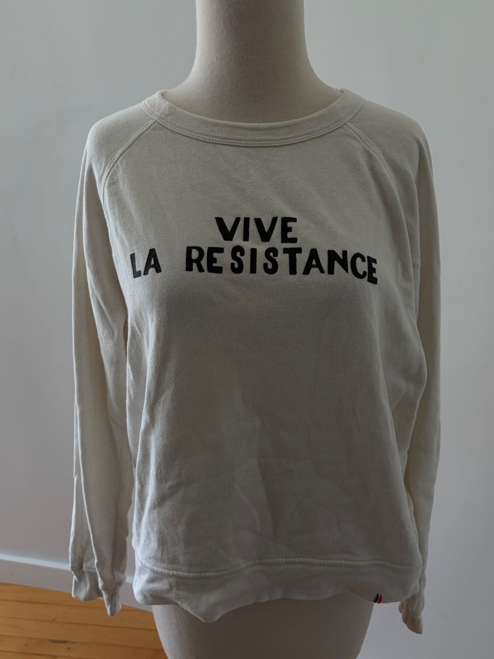 Clare V. Vive La Resistance White Graphic Sweatshirt
